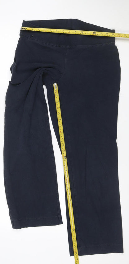 Land's End Women Black 10-12 Petite Bootcut Stretch Leggings