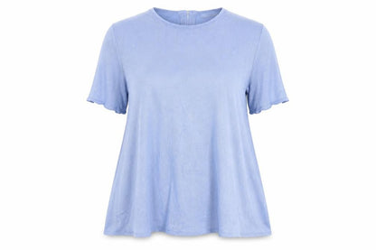 Marks & Spencer Per Una Women Blue UK 14 Modal Knit Short Sleeve Zip Top