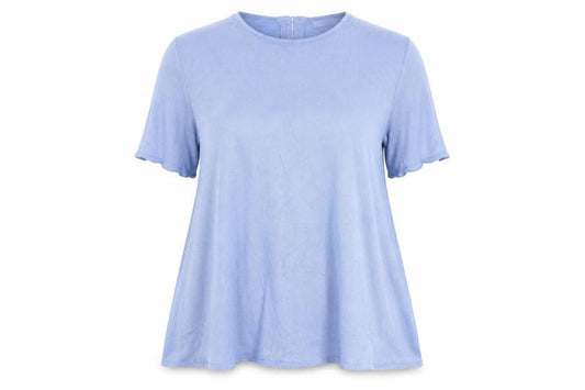 Marks & Spencer Per Una Women Blue UK 14 Modal Knit Short Sleeve Zip Top