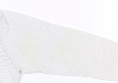 Pull&Bear Men’s White M Crew Neck Cotton Blend Knit Pullover Jumper