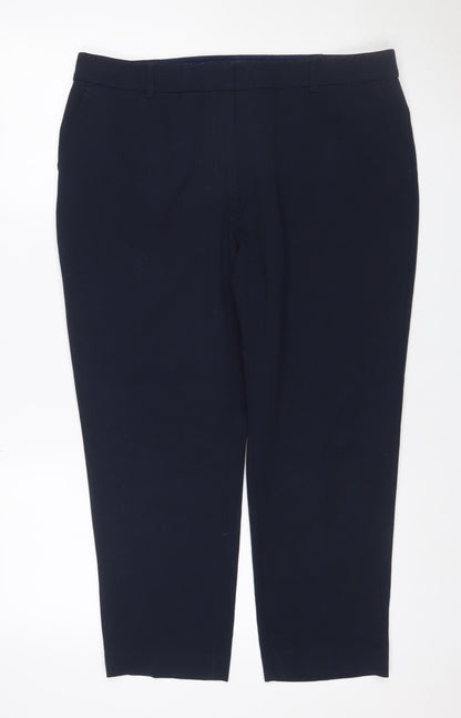 Marks and Spencer Women's Navy Size 16 Tailored Straight Trousers