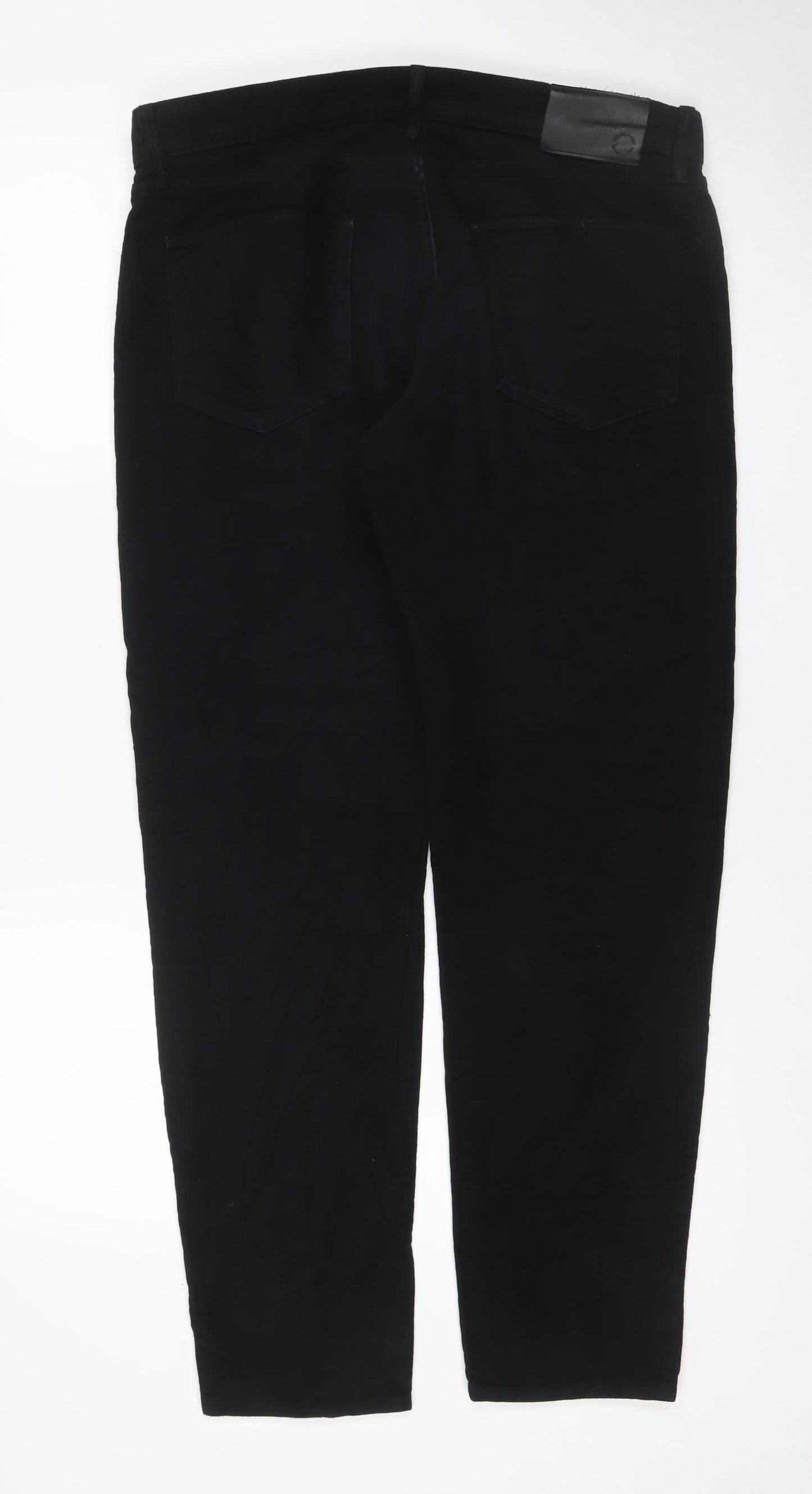 Marks & Spencer Men's Black 34/31 Slim Fit Cotton Trousers