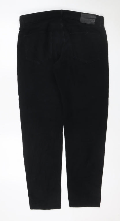 Marks & Spencer Men's Black 34/31 Slim Fit Cotton Trousers