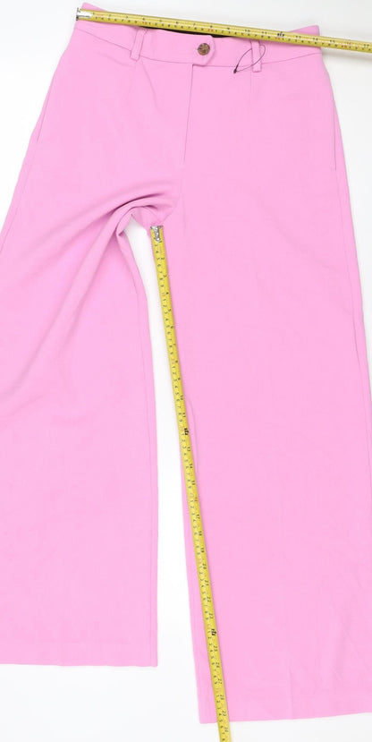 Marks & Spencer Women’s Pink UK 10 Regular Tailored Straight Trousers