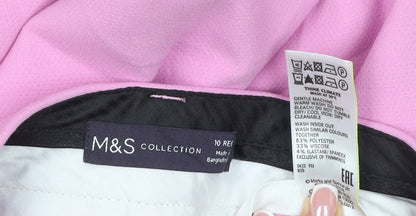 Marks & Spencer Women’s Pink UK 10 Regular Tailored Straight Trousers