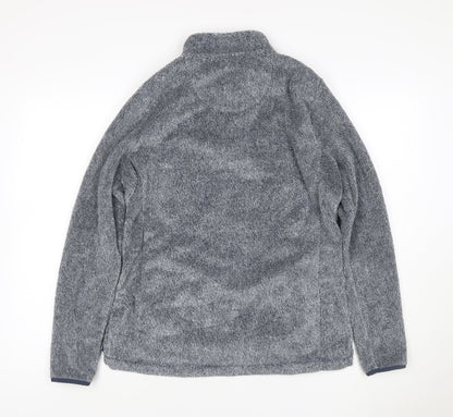 Weird Fish Women Grey Size 14 Henley 1/4 Zip Fleece Sweatshirt
