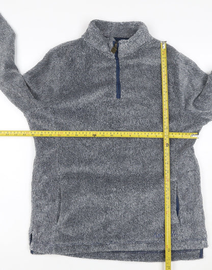 Weird Fish Women Grey Size 14 Henley 1/4 Zip Fleece Sweatshirt