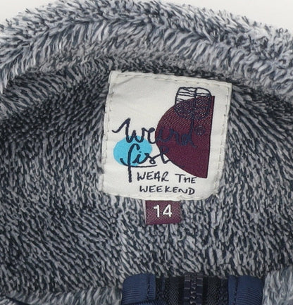 Weird Fish Women Grey Size 14 Henley 1/4 Zip Fleece Sweatshirt