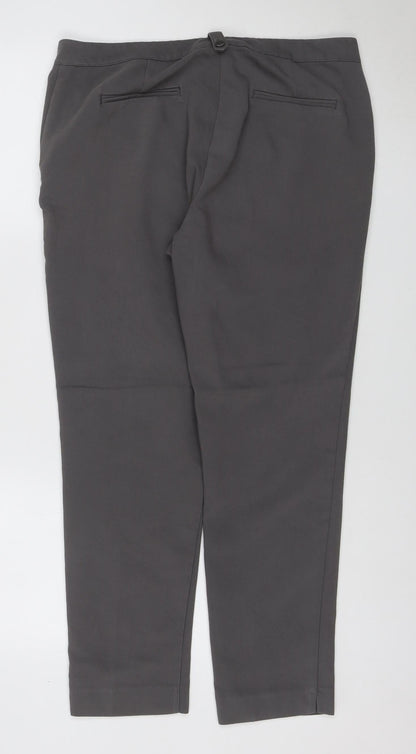 Laura Ashley Women Grey UK 14 Straight Leg Stretch Dress Trousers