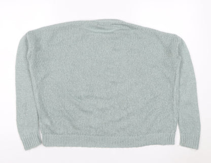 New Look Women Green Size S Chunky Knit Crew Neck Raglan Jumper
