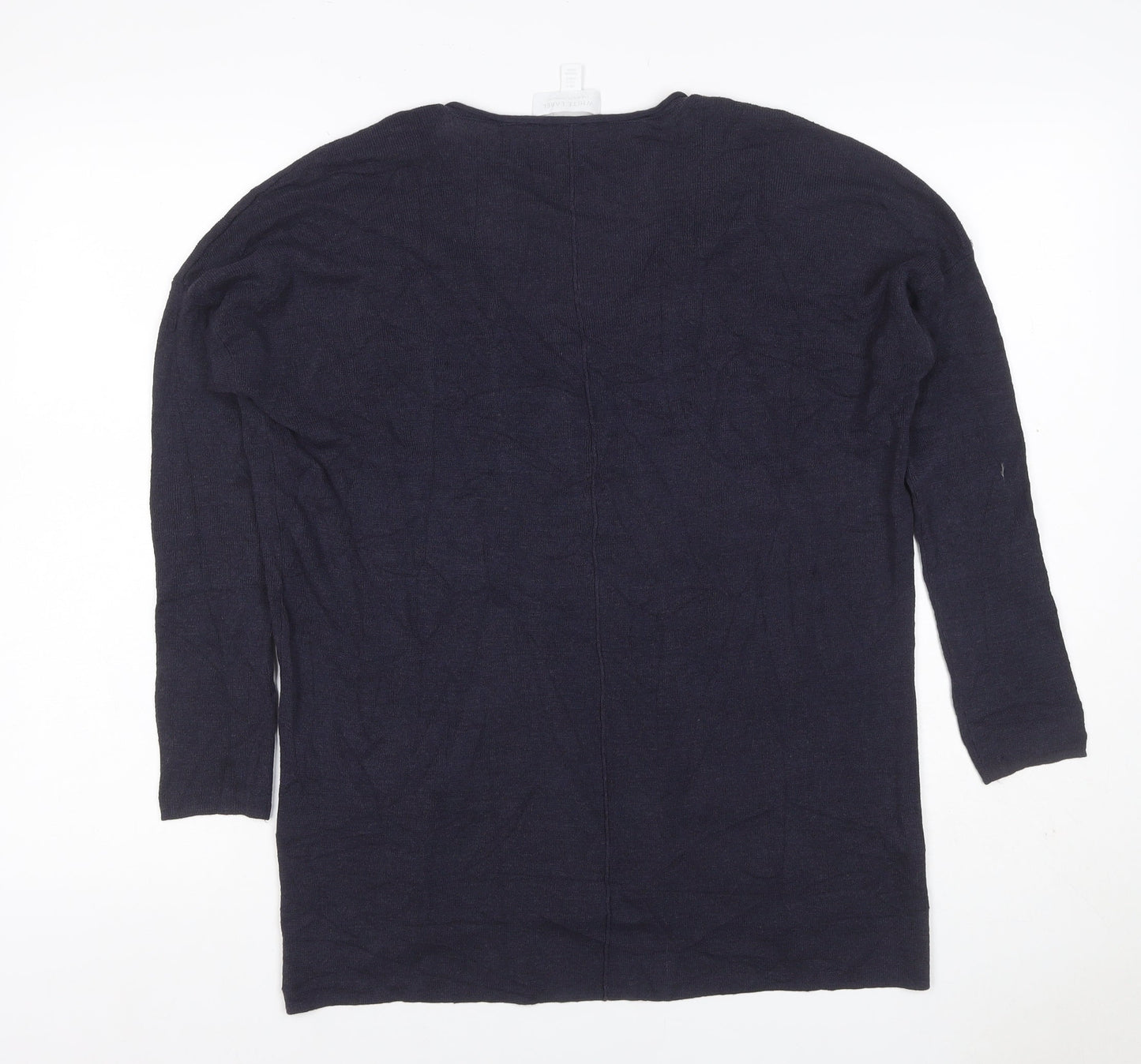 White Label The White Company Women Navy S V-Neck Knit Tunic Top