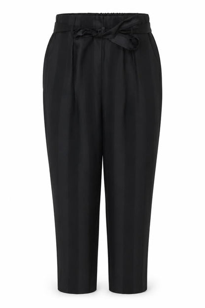 River Island Women Black UK 10 Tie Waist Wide-Leg Trousers