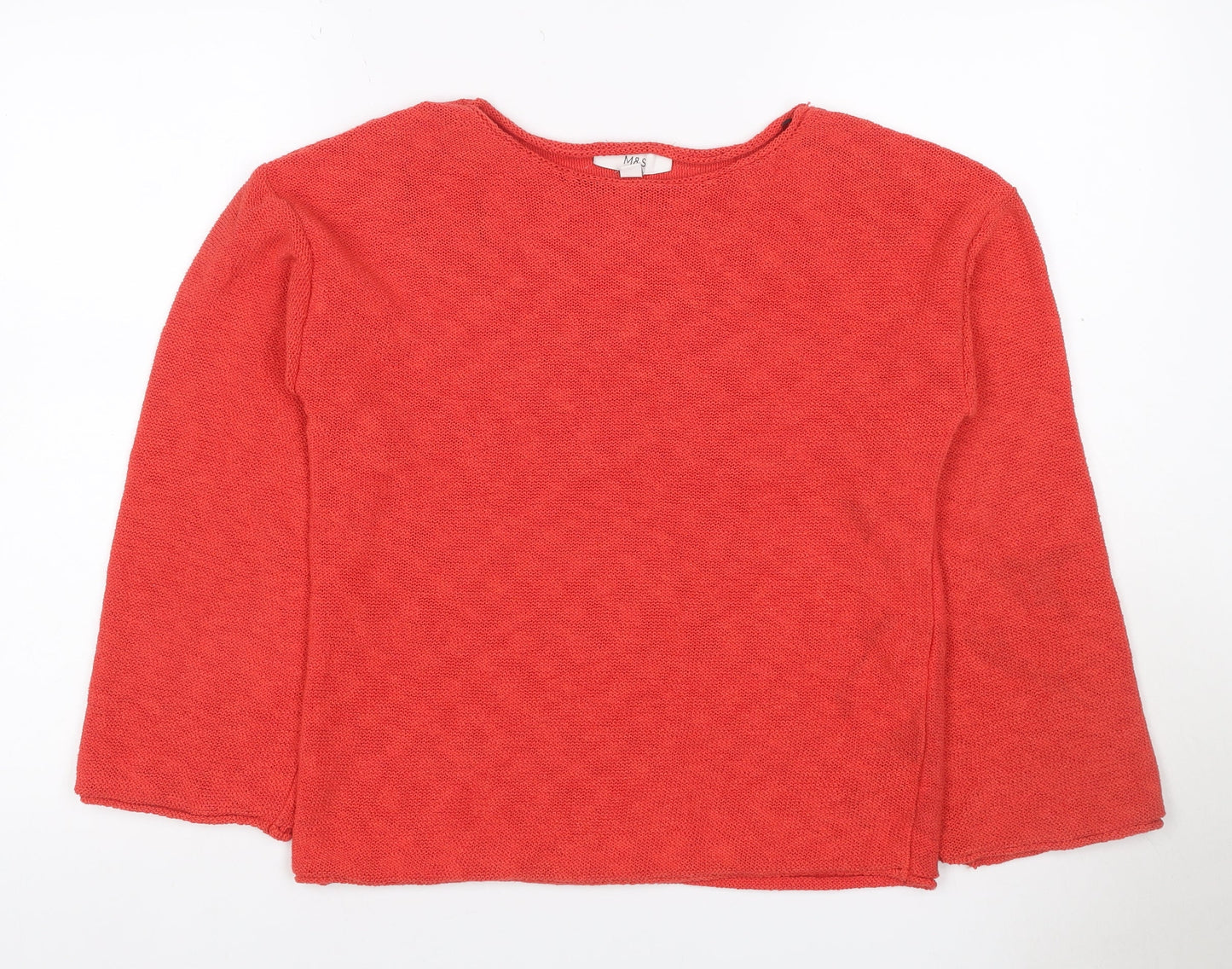 Marks and Spencer Women Red Size S Knit Round Neck Pullover Jumper