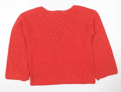 Marks and Spencer Women Red Size S Knit Round Neck Pullover Jumper
