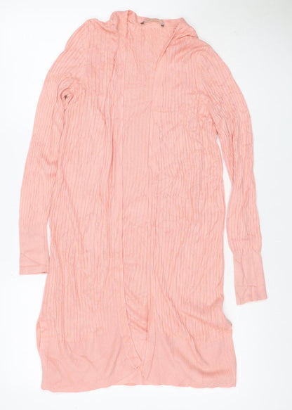 Oasis Women’s Pink S Ribbed Viscose Knit Long Sleeve Pullover Jumper