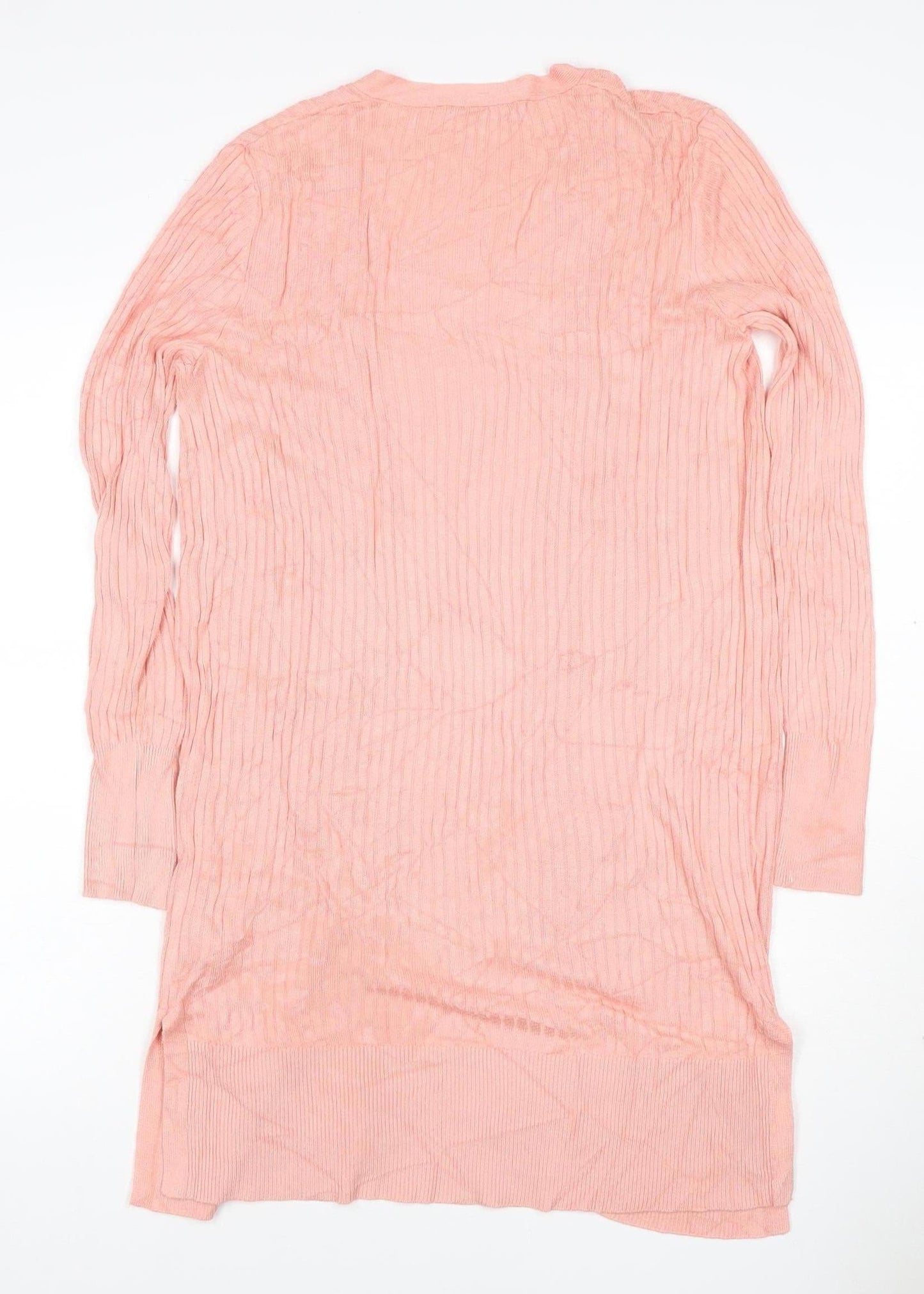Oasis Women’s Pink S Ribbed Viscose Knit Long Sleeve Pullover Jumper