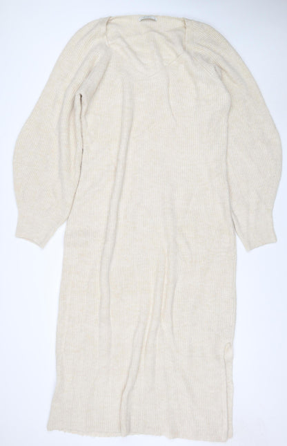 FAVRIDGE Women’s Ivory Size 20 Knit High Neck Midi Jumper Dress