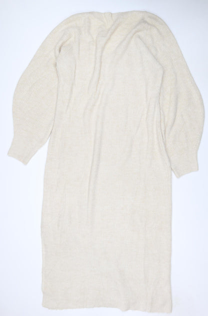 FAVRIDGE Women’s Ivory Size 20 Knit High Neck Midi Jumper Dress