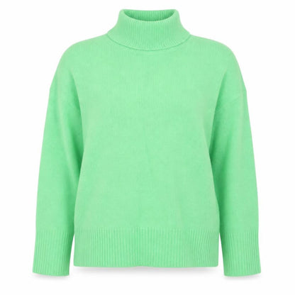 Missguided Women Green UK 6 Acrylic Knit Mock Neck Pullover Jumper
