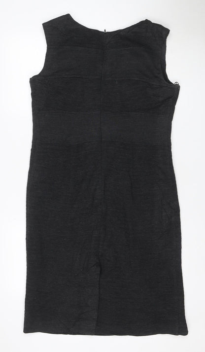 C & Orkan Women's Black UK 8 Sleeveless Knee Length Sheath Dress