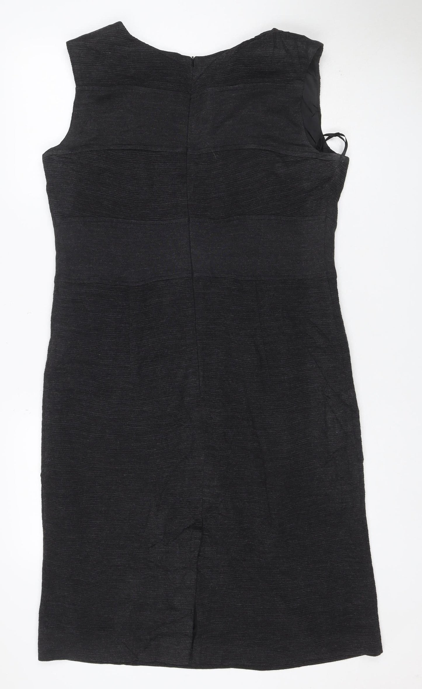 C & Orkan Women's Black UK 8 Sleeveless Knee Length Sheath Dress