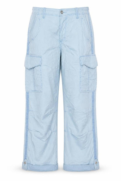 Marks & Spencer Women Blue Size 8 Long Cargo Cropped Trousers