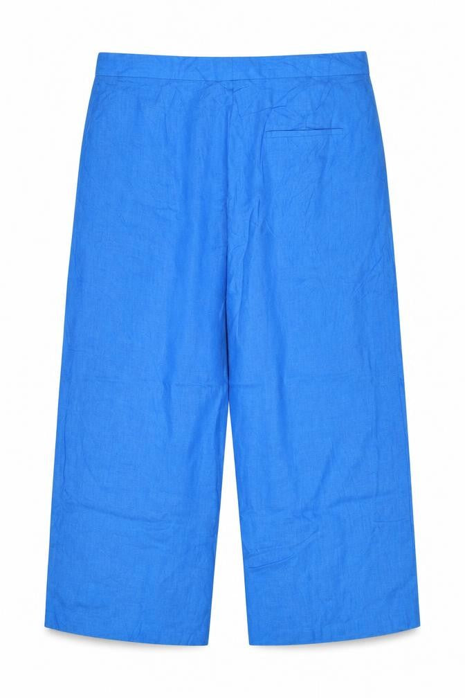 Marks & Spencer Women Blue Size 20 Linen Blend Wide Leg Trousers