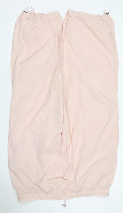 Marks & Spencer Women Pink UK 20 Short Cotton Drawstring Jogger Trousers
