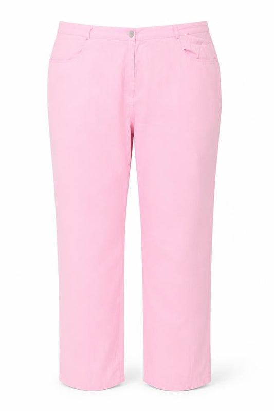 Ann Harvey Women Pink Size 20 Lyocell Straight Leg Trousers