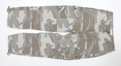 Topshop Women’s Multicoloured UK 12 Camo Cargo Trousers Cotton