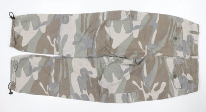 Topshop Women’s Multicoloured UK 12 Camo Cargo Trousers Cotton