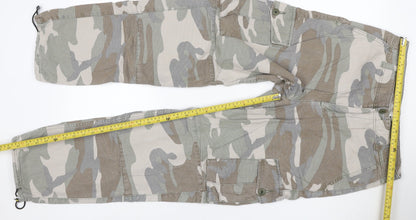 Topshop Women’s Multicoloured UK 12 Camo Cargo Trousers Cotton