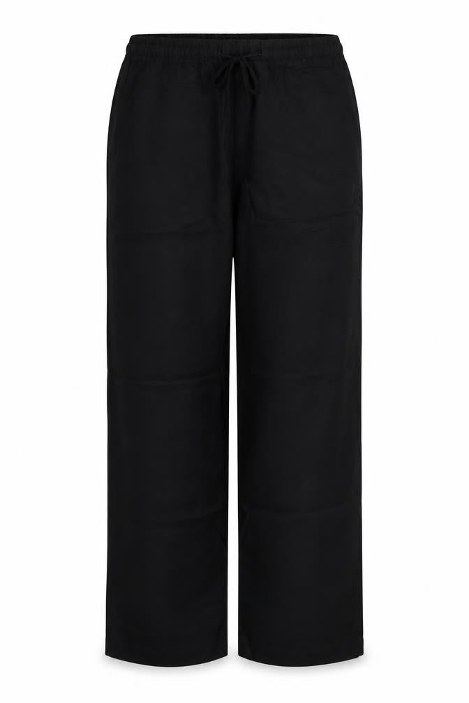 Zara Women Black UK 14 Wide-Leg Modal Drawstring Trousers