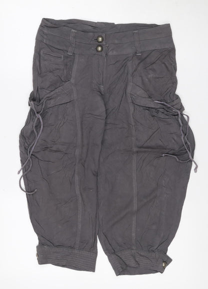 Dorothy Perkins Women’s Grey Size 10 Viscose Cargo Trousers Cuffed