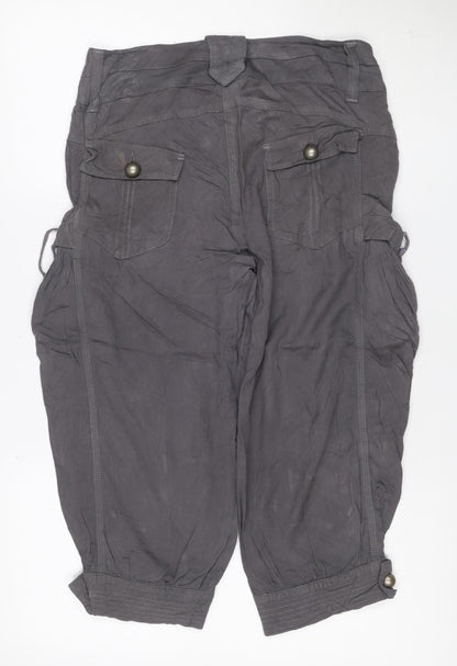 Dorothy Perkins Women’s Grey Size 10 Viscose Cargo Trousers Cuffed