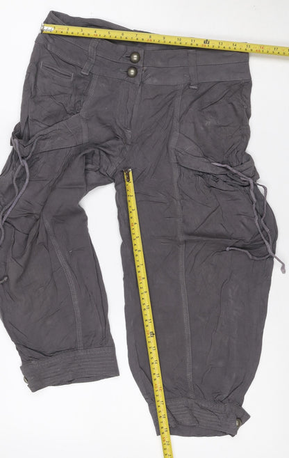 Dorothy Perkins Women’s Grey Size 10 Viscose Cargo Trousers Cuffed