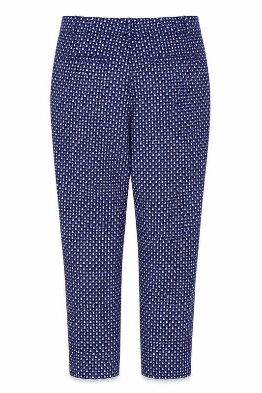 Zara Women Blue Geometric Print UK 12 Flared Trousers