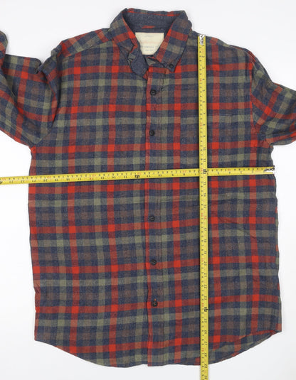 Weatherproof Vintage Men's Multicoloured L Plaid Flannel Button-Up Shirt