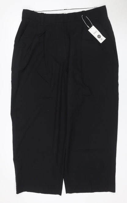 Marks and Spencer Women’s Black Size 18 Short Wool Blend Dress Trousers