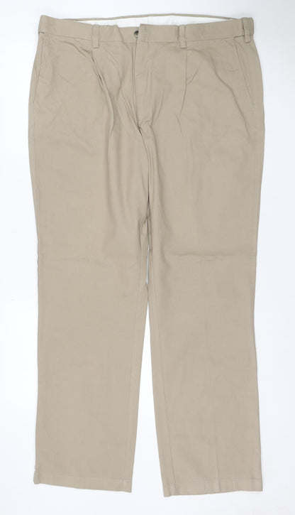 Cotton Traders Men’s Beige Size 40 Straight Cotton Trousers 31 Leg