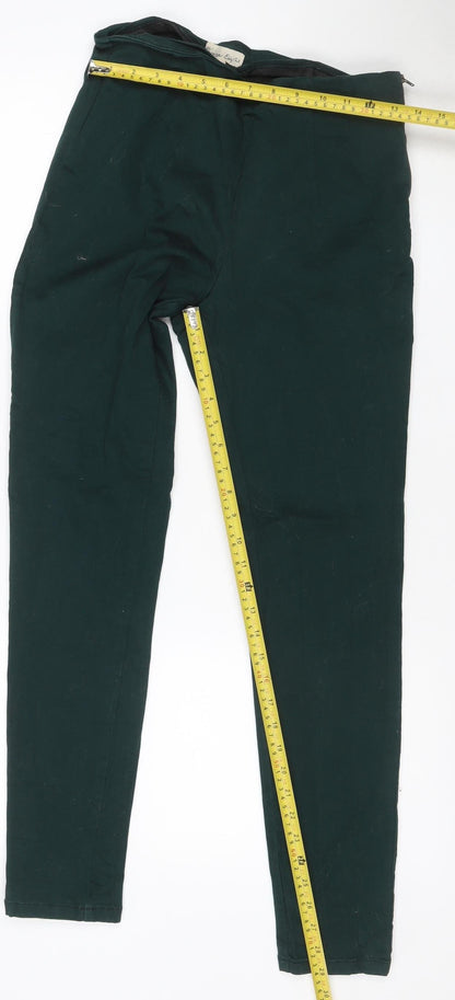 Please Eight Women’s Green UK 12 Slim Tapered Stretch Trousers