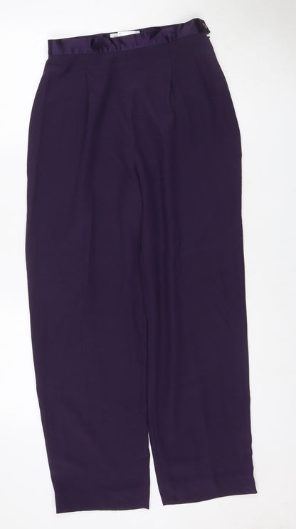 Jacques Vert Women Purple UK 12 Straight Leg Dress Trousers