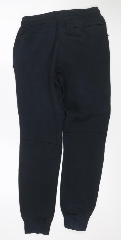 Nike Boys Black S Tech Fleece Jogger Trousers Drawstring Zip Pocket