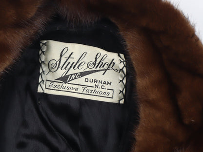 Richard H Martin Women’s Size 18 Black Wool Fur Trim Vintage Long Overcoat