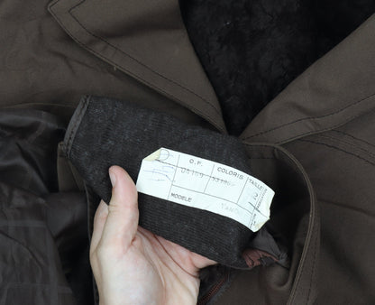 Imperial Paris Men’s Brown 52 Military Long Coat Faux Fur Lined