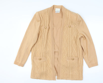 Medici Gill Harvey Women’s Beige UK 18 Cable Knit Open Cardigan