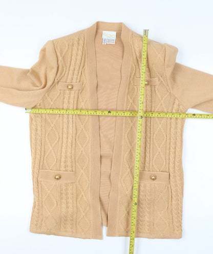 Medici Gill Harvey Women’s Beige UK 18 Cable Knit Open Cardigan