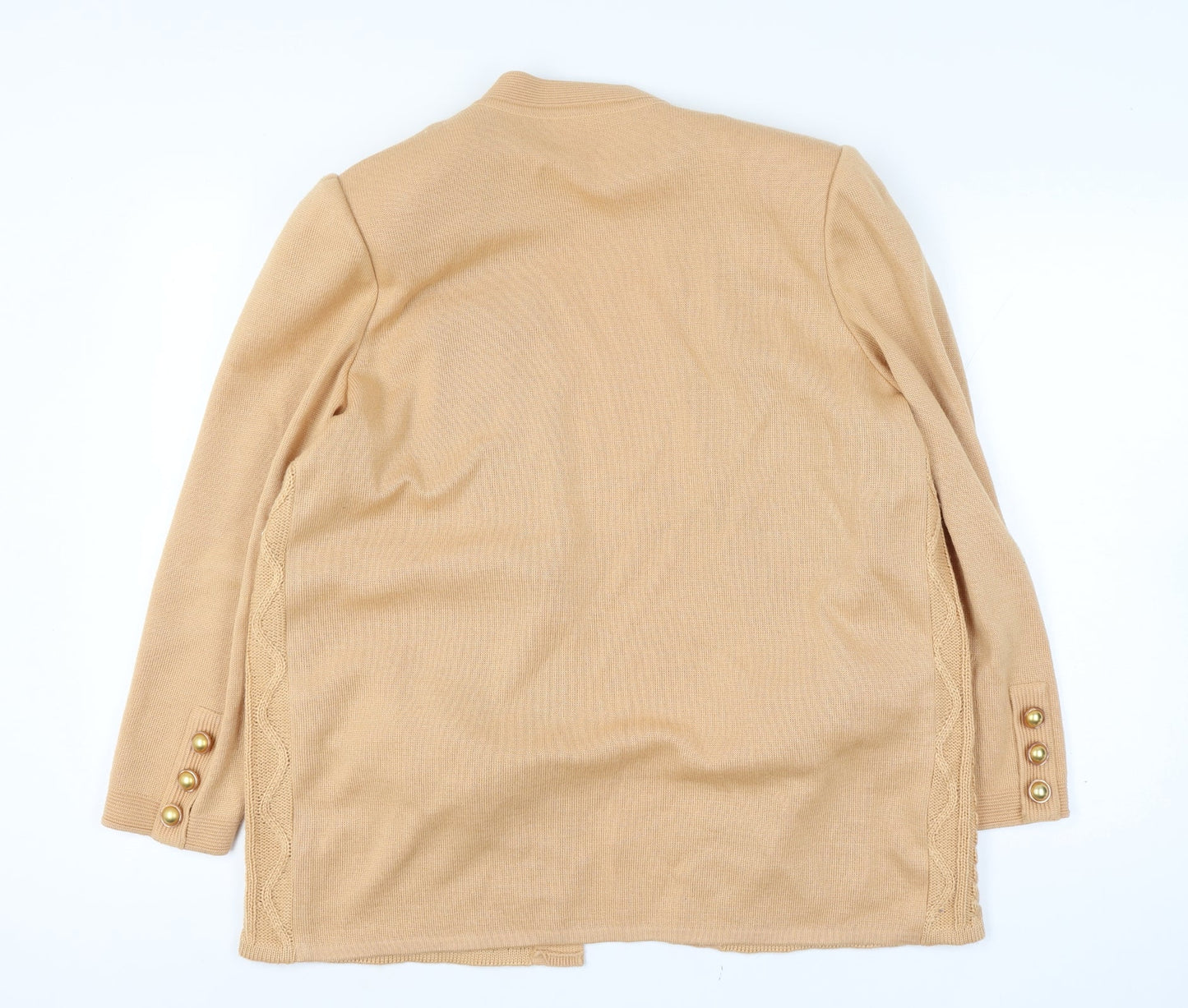 Medici Gill Harvey Women’s Beige UK 18 Cable Knit Open Cardigan