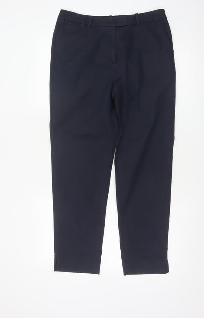 Marks and Spencer Women Blue UK 10 Regular Tapered Work Trousers