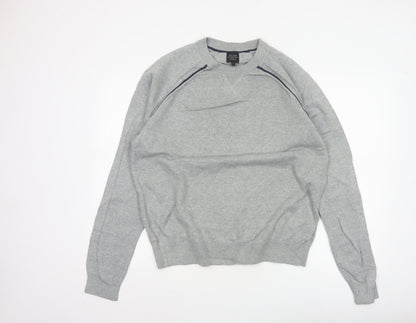Maison Cinqcent Sport Men Grey Cotton Crew Neck Pullover Jumper L